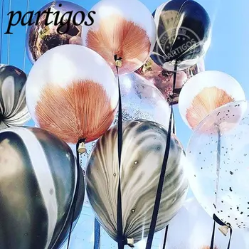 20pcs 10inch Agatas Marmuro lateksiniai Balionai helio globals Vestuvių Dekoravimas babyshower Gimtadienio dekoro spalvinga Marmuras kamuolys