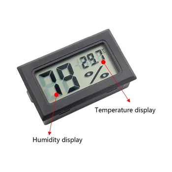 1 vnt. Mini Skaitmeninis LCD Patalpų Patogus Temperatūros Jutiklis Drėgmės Matuoklis Termometras su Drėgmėmačiu Gabaritas Šaldytuvo Termometras