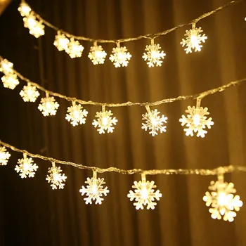 LED Snaigė String Žibintai Sniego Fėja Šviesos Girlianda Dekoracija Kalėdų eglutė Naujųjų Metų Kambarys Valentino dieną, Baterija Veikia