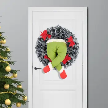 Kalėdų Eglutės Ornamentu, Kaip Grinches Pavogė Kalėdų Įdaryti Elf Kojos Įstrigo Už Kanapės Kalėdų Vainikas Durys, Namų Dekoro