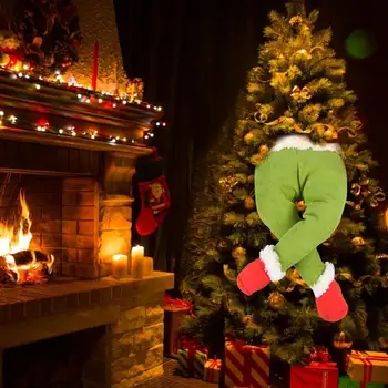 Kalėdų Eglutės Ornamentu, Kaip Grinches Pavogė Kalėdų Įdaryti Elf Kojos Įstrigo Už Kanapės Kalėdų Vainikas Durys, Namų Dekoro