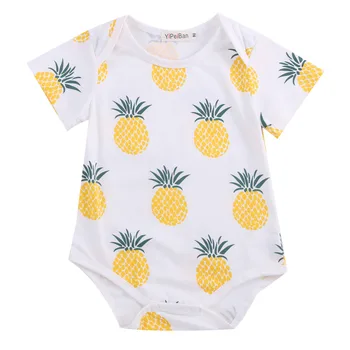 Vasaros Naujagimių Romper Vaikams Baby Girl Berniuko Drabužius trumpomis rankovėmis ananasų palapinė Romper Jumpsuit Komplektus 0-24M