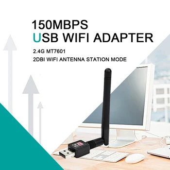 TEROW Belaidžio WiFi Tinklo plokštė 150M USB 2.0 802.11 b/g/n LAN Antenos Adapteris su Antena Nešiojamas KOMPIUTERIS Mini Wi-fi Dongle