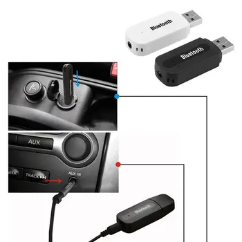 Bevielis Automobilinis USB Adapteris, 3,5 mm Jack AUX Stereo Muzikos Imtuvą, 