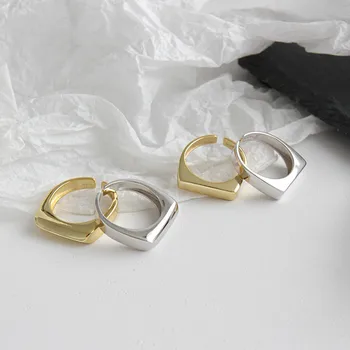 HUANZHI Naujas Prašmatnus Asmenybės Aukso Spalvos Metalo Riebalų Atidaryti Žiedai Minimalistinio Dizaino Piršto Žiedai Moterų, Mergaičių, Šaliai, Papuošalai, Dovanos