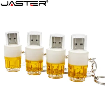 JASTER Specialios alaus puodelis modelis usb flash drive, alaus stiklo pendrive 8gb 16gb 32gb 64gb memory stick pen drive USB 2.0 atmintinę