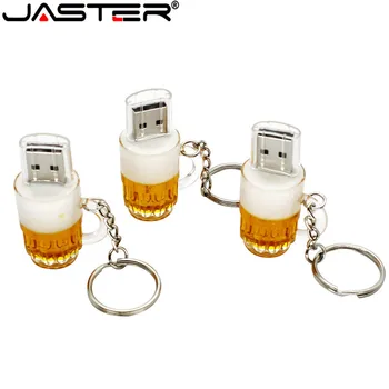 JASTER Specialios alaus puodelis modelis usb flash drive, alaus stiklo pendrive 8gb 16gb 32gb 64gb memory stick pen drive USB 2.0 atmintinę