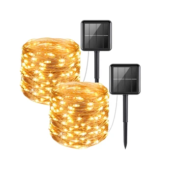 Saulės energija Varomas String Šviesos 20-100LEDs USB Varinės Vielos Šviesos Pasakų Žibintai Patalpų Lauko Vandeniui Apdailos dega Sodo