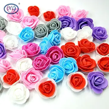 HL 20pcs/daug 3,5 cm Putų Rose Dirbtinių Gėlių Galvos Vestuvių Šventė Apdailos Gėlės Appliques 