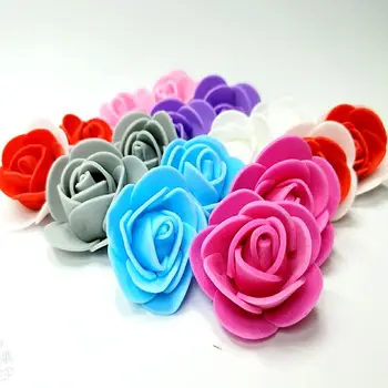 HL 20pcs/daug 3,5 cm Putų Rose Dirbtinių Gėlių Galvos Vestuvių Šventė Apdailos Gėlės Appliques 