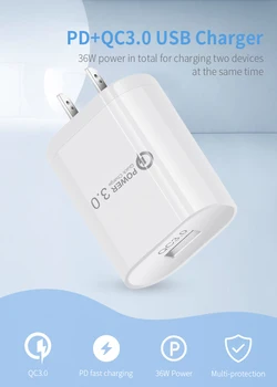 QC 3.0 USB įkroviklis Vieno Prievado Greitai Įkrauti Mobiliojo Telefono Įkroviklis USB Kelionės Įkroviklis Smart Tablet Charging Galvos 