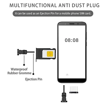 Anti-Dulkių USB Kištukai Padengti Gynėjas Su Ausinių Lizdas Padengti 2 Poros USB-C Padengti Anti-Dust Caps Pluggy Smartfon