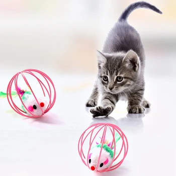 Katė Interaktyvus Žaislas Stick Plunksnų Lazdele Su Mažais Bell Pelė Narve, Žaislai, Dirbtinės Plastikinės Spalvinga Katė Kibinimas Žaislas Naminių Reikmenys