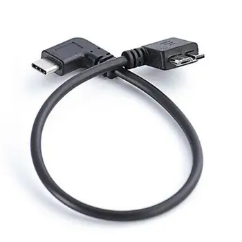 Kampas 90 Laipsnių USB3.1 Tipas-C su USB 3.0 Micro B Kabelį 5Gbps Duomenų Jungties Adapteris, Skirtas Kietąjį Diską, mobiliojo telefono, KOMPIUTERIO, OTG C Tipo