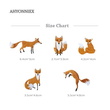 AHYONNIEX 1 vnt Išsiuvinėti Mielas Fox Lopai, Drabužiai, Krepšiai, 