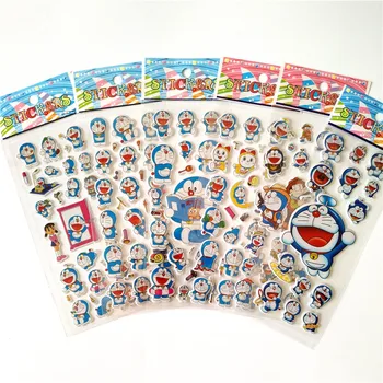 6 lakštai Anime Doraemon lipdukai 3d mašina, robotas katė Reljefiniai lipdukai scrapbooking Nešiojamas Bagažo Automobilių Stiliaus Namų Dekoro