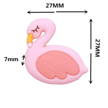 BOBO.DĖŽUTĖJE 10vnt Mini Flamingo Silikono Granulių Kūdikių Teether BPA Free 