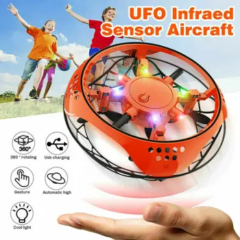 Pudcoco Elektros Elektroninių Žaislų LED Mini Indukcijos Drone UFO žaislai Vaikams Kalėdos Brithday Dovanos Magic Ranka UFO skrendančių Orlaivių Drone
