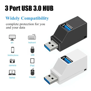USB C3.0 2.0 Įkrovimo Extender Adapteris, USB Multi HUB Adapteris, Splitter OTG Varomas centras Kompiuteris 