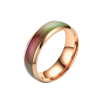 Nerūdijančio plieno žiedas pakeisti spalvą nuotaikos žiedas emocinės temperatūros mados temperatūrai jautriems įstiklintas septynių spalvų žiedas lempos