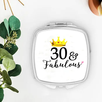 30 ir Pasakų Makiažo Kosmetikos krepšys veidrodis Purvinas Trisdešimt varčios Moterims 30 30 metų Gimtadienio Vakarėlį Apdailos pateikti Dovana
