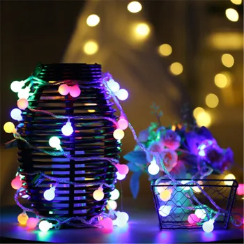 Girlianda 3M 5M 10M AA Baterijos LED Kamuolys String Žiburiai žiburiai Kalėdų patalpų Girlianda ant Baterijų, Vestuvės, Kalėdos Apdailos šviesos