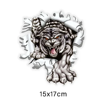 Trys Ratels LCS271# 15x17.1cm Tigras kulka skylės spalvinga automobilių lipdukas juokingi lipdukai stilius nuimamas decal