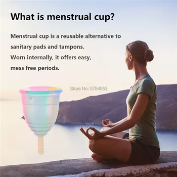 Menstruacinis Puodelis Daugkartinio naudojimo su Saugojimo Atveju nepralaidžiose Medicininės kokybės Silikono Moterys Moteriškos Higienos priemonės Moterims Lady Laikotarpį, Dydis S L