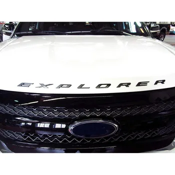 3D Raidės ABS Priekinis Dangtis Emblema Explorer Sport Kapoto Raidės, Lipdukai Ford Explorer 2011-2020 M. (Matinis Juodas)