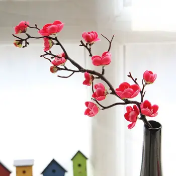60cm Vyšnių Slyvų Žiedų Dirbtinio Šilko gėlių flores Sakura medžių šakas Namų stalo kambarį Dekoro 
