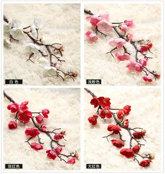 60cm Vyšnių Slyvų Žiedų Dirbtinio Šilko gėlių flores Sakura medžių šakas Namų stalo kambarį Dekoro 