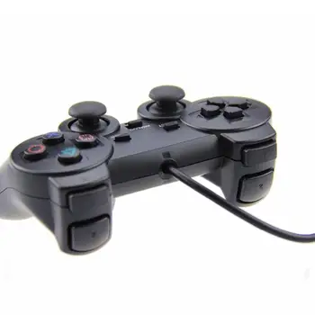 Laidinio Gamepad for PS2 Playstation 2 valdiklio kreiptuką gamepads Smūgį ilgas kabelis Dviguba Vibracija žaidimas Joypad