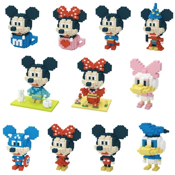 400pcs+ Magic Blokai Mickey Minnie Modelis Ryšio Donaldas Duomenys Mini Plytų Žaislai Vaikams