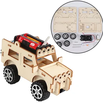 Mokslo Eksperimentas Elektrinis Automobilis Surenkamas Medinis Rinkinys Švietimo Žaislai Vaikams Technologijos Modelį Pastatas Mokymosi Brinquedos