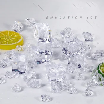 Labai Skaidrus Imituoti Ledo Kubeliai & Smulkinto Ledo Fotografijos Reikmenys Deco Vaisių Cola Šampanas Alus, Viskis Gėrimų Baras