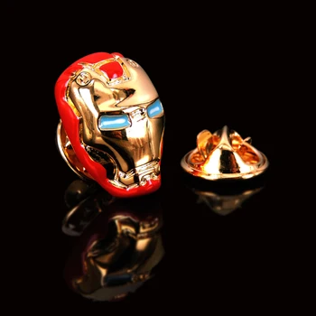 Aukštos kokybės žalvario medžiaga, superhero aukso geležinis žmogus Sagė vyriški ir moteriški drabužiai Atlapas Pin kuprinė ženklelis didmeninės
