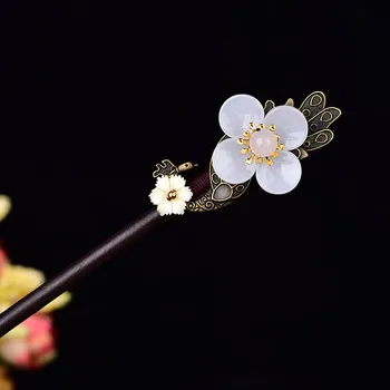 Etninės Retro Stiliaus Išskirtinį Sintetinių Gėlių Plaukų Lazdos Klasikinės Senovės Kinijos Teismas Imperatorienė Plaukų Lazdos Papuošalai
