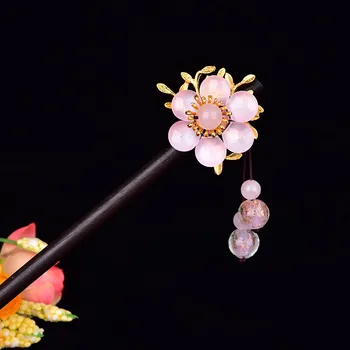 Etninės Retro Stiliaus Išskirtinį Sintetinių Gėlių Plaukų Lazdos Klasikinės Senovės Kinijos Teismas Imperatorienė Plaukų Lazdos Papuošalai
