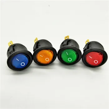 1pcs KCd1 20mm 3-pin LED Jungiklis 10A 12V Lempos Jungiklį, Liftas, Automobilių Mygtuką Lemputė on / Off Apskrito Svirtinis Jungiklis