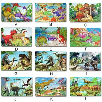 Galvosūkiai Dinozaurą-Galvosūkį, Mediniai Galvosūkiai 60 Vienetų Galvosūkiai Vaikams 3 Metus+Dino Žaislai Berniukas švietimo žaislai brinquedos