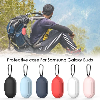 1pcs Minkštas gaubtas, Skirtas Samsung Galaxy Pumpurai Plus Atveju Silicio Įkrovimo Rankovės Stabdžių Lašas Belaidės Ausinės Odos Nešiojamųjų Garso