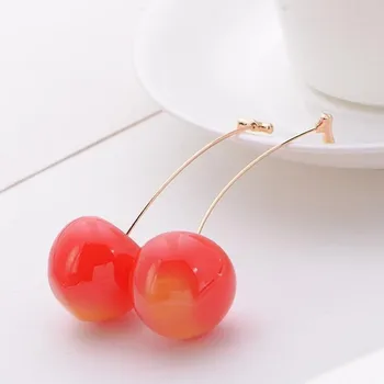 2020 Naujas korėjiečių baudos Derva, saldžiųjų vyšnių Vaisių modeliavimo Moterų auskarai sutartis elegantiškas mielas mados Lašas auskarai vyresnysis