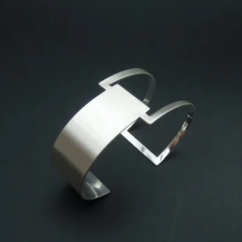 F. J4Z mados dizaineris sidabro spalvos paprasto metalo reguliuojamas moterys priedai manžetai bangle & apyrankę couro pulseiras de couro
