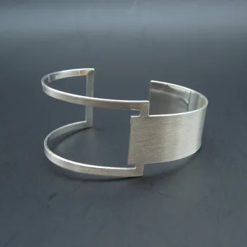 F. J4Z mados dizaineris sidabro spalvos paprasto metalo reguliuojamas moterys priedai manžetai bangle & apyrankę couro pulseiras de couro