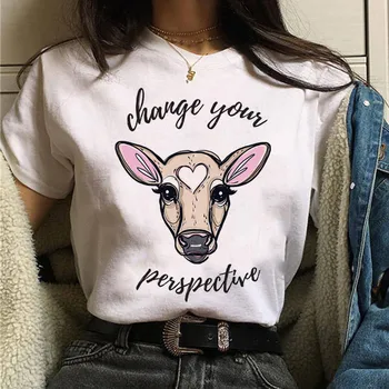 Moterų Marškinėlius Harajuku Ullzang karvė spausdinimo T-shirt Femme Draugai Ne Maisto T-shirt, Derliaus Marškinėlius Tee Dovana Veganų Marškinėliai