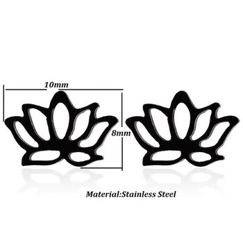 Europos ir Amerikos maža lotoso formos auskarai naujas, paprastas ir mielas metalo lotoso gėlė, auskarai stud balta gėlė auskarai