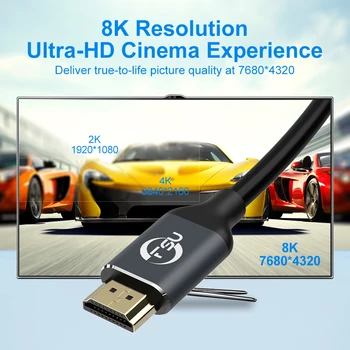 HDMI 2.1 Kabelis HDMI 8K/60Hz 4K/120Hz 48Gbps Didelės Spartos HDCP2.2 HDR už PS4 Splitter Perjungti Garso ir Vaizdo Kabelis 8K HDMI Laidas, Laidas
