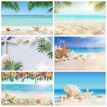 Vasarą Tropinės Jūros Paplūdimio Smėlis Žvaigždė Shell Koralų Palmės Medį Vaiko Atostogų Nuotrauka Fone Fotografijos Fonas Foto Studija