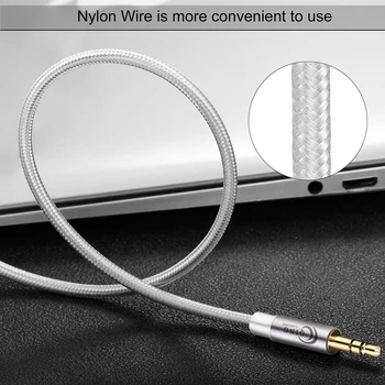 3.5 mm 6.35 mm kabelis, 3.5 mm 1/8 colio Vyrų TRS 6.35 mm 1/4 colių Vyrų TS Audio Stereo HiFi Nylond Nerijos Kabelis 