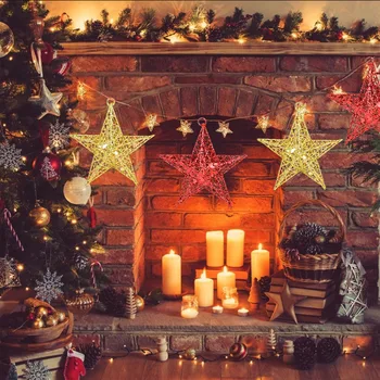 Blizgučiai Geležies Menas Kabinti Kalėdų Žvaigždė Papuošalai Namuose Kalėdų Eglučių Papuošalai, Vestuvių, Gimtadienio Naujųjų Metų Dekoro Navidad